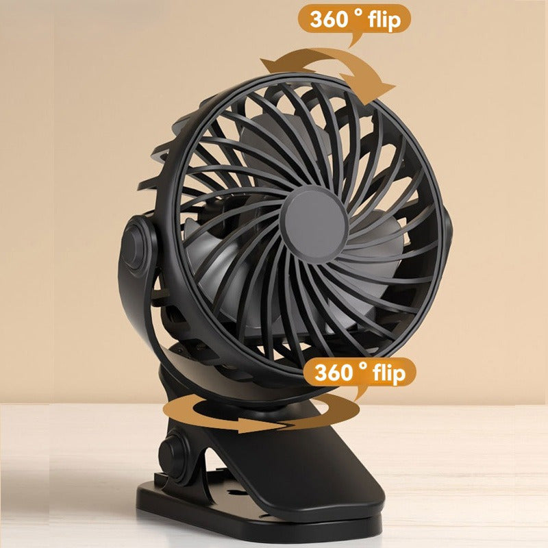 USB Clip Fan Mini Portable Small Fan: Multifunctional Desktop and Wall-Mounted Small Electric Fan with Charging Capability