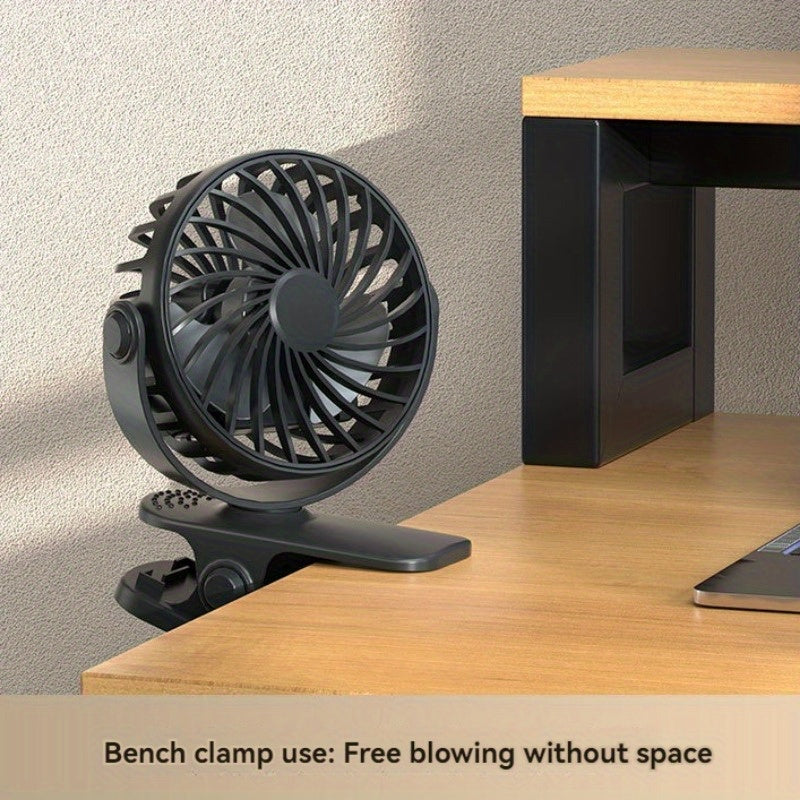 USB Clip Fan Mini Portable Small Fan: Multifunctional Desktop and Wall-Mounted Small Electric Fan with Charging Capability