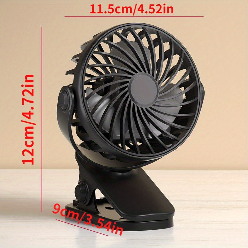 USB Clip Fan Mini Portable Small Fan: Multifunctional Desktop and Wall-Mounted Small Electric Fan with Charging Capability