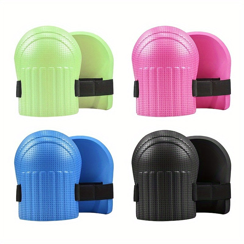 2 foam knee pads for gardening, cleaning, and sports, offer comfort.