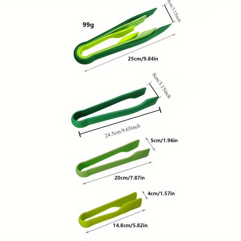 These versatile plastic food tongs can be used for cooking, frying, baking, and grilling. They are safe for food contact and can be used as kitchen utensils or buffet grippers. A must-have kitchen gadget!