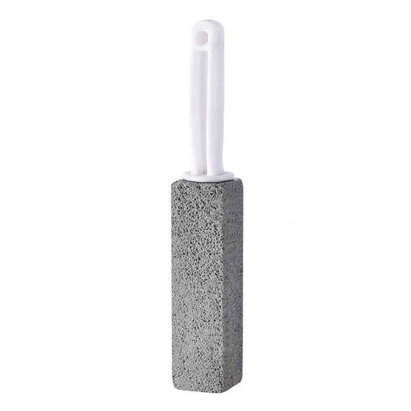 Pumice Cleaning Stone with Handle - One Piece for Bathroom Use. Removes Toilet Bowl Rings, Stains, and Rust Without Needing Electricity or Batteries. Great for Cleaning BBQ Grills and Pool Tiles.