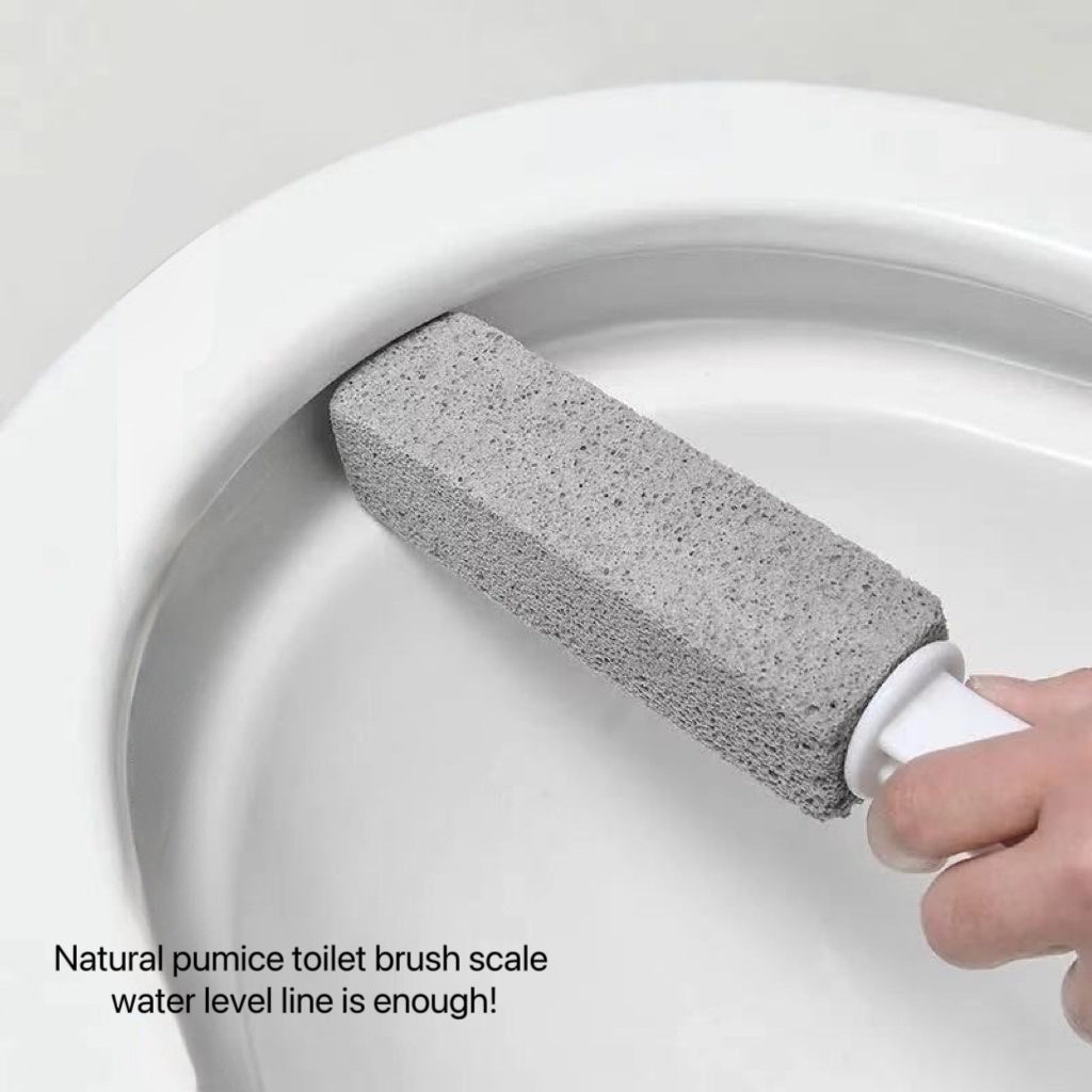 Pumice Cleaning Stone with Handle - One Piece for Bathroom Use. Removes Toilet Bowl Rings, Stains, and Rust Without Needing Electricity or Batteries. Great for Cleaning BBQ Grills and Pool Tiles.