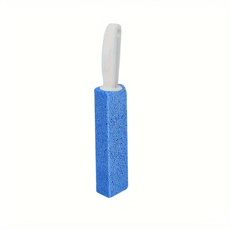 Pumice Cleaning Stone with Handle - One Piece for Bathroom Use. Removes Toilet Bowl Rings, Stains, and Rust Without Needing Electricity or Batteries. Great for Cleaning BBQ Grills and Pool Tiles.