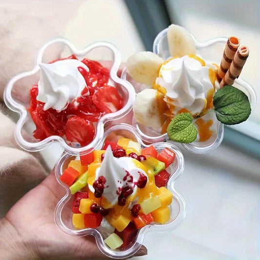 Transparent Plum Plastic Ice Cream Bowl - available in a set of 50 or 100 pieces