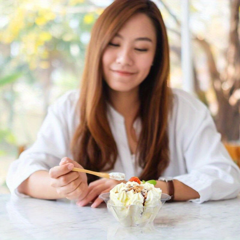 Transparent Plum Plastic Ice Cream Bowl - available in a set of 50 or 100 pieces