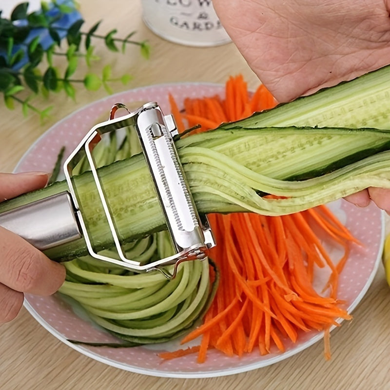 1pc Stainless Steel Vegetable Peeler for easy peeling of vegetables - Ideal for home, restaurants, and hotels.