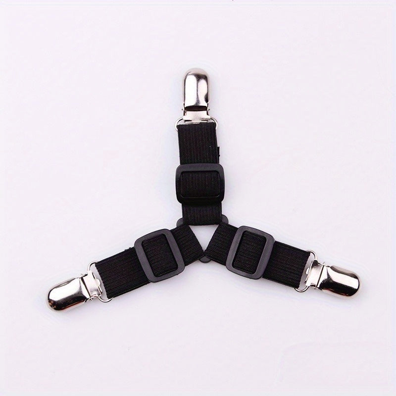 Adjustable bed sheet clips with 3-head design - Ensures secure fitting with non-slip, multifunctional grip