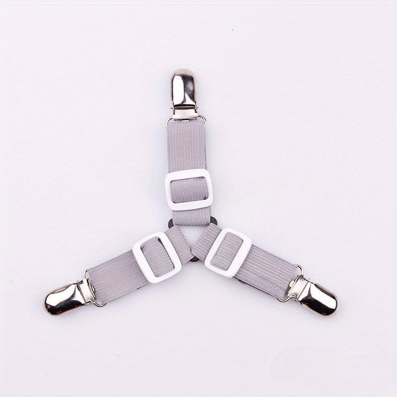 Adjustable bed sheet clips with 3-head design - Ensures secure fitting with non-slip, multifunctional grip