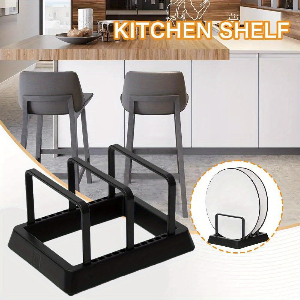 Versatile Kitchen Storage Rack for Chopping Boards, Dishes, and Pot Lids - Organizer Stand for Countertop, Multi-Purpose Shelf