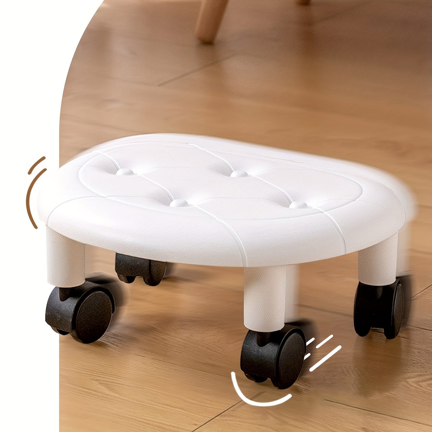 Get the sleek and sturdy 1-piece COFIT Rolling Low Stool with Wheels in your choice of White, Deep Blue, or Black. Perfect for various spaces in your home, from the entryway to the bathroom and bedroom. Ideal for changing shoes and organizing your home