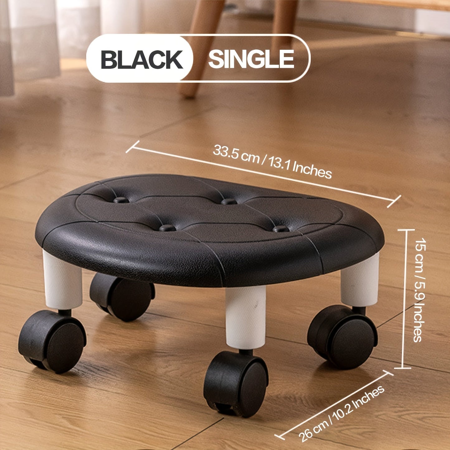 Get the sleek and sturdy 1-piece COFIT Rolling Low Stool with Wheels in your choice of White, Deep Blue, or Black. Perfect for various spaces in your home, from the entryway to the bathroom and bedroom. Ideal for changing shoes and organizing your home