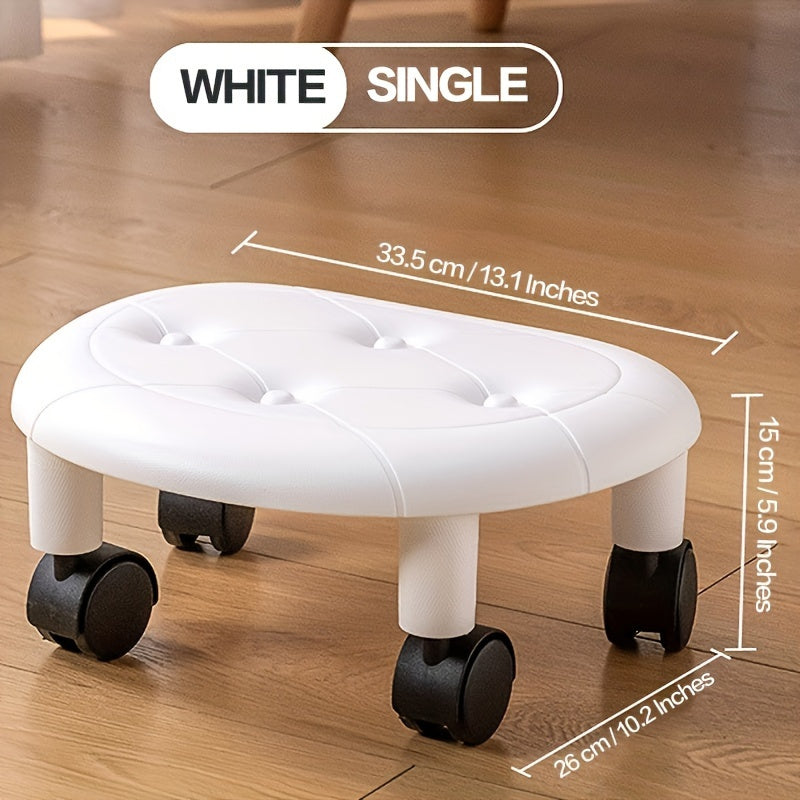 Get the sleek and sturdy 1-piece COFIT Rolling Low Stool with Wheels in your choice of White, Deep Blue, or Black. Perfect for various spaces in your home, from the entryway to the bathroom and bedroom. Ideal for changing shoes and organizing your home