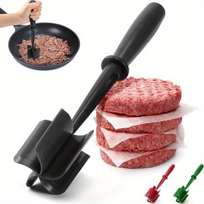 Durable ABS Handheld Meat Chopper & Spatula - Versatile for Cooking and Mixing, Food-Safe