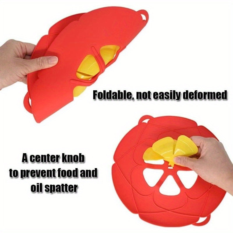 Versatile Kitchen Tool: Silicone Spill Stopper Lid Cover - Heat Resistant, Compatible with Pots & Pans Up to 25.4cm in Size