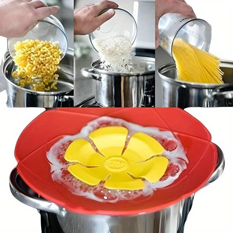 Versatile Kitchen Tool: Silicone Spill Stopper Lid Cover - Heat Resistant, Compatible with Pots & Pans Up to 25.4cm in Size