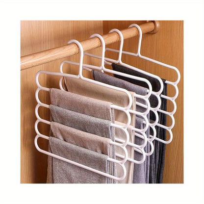 5-tier Pants Hanger for Ties, Pants, Scarves, Space Saving Organizer for Closet, Wardrobe, Home, Dorm.