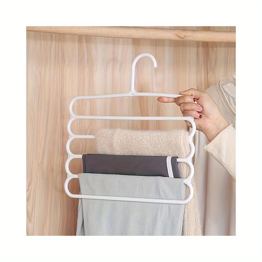 5-tier Pants Hanger for Ties, Pants, Scarves, Space Saving Organizer for Closet, Wardrobe, Home, Dorm.