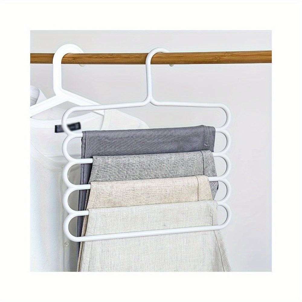 5-tier Pants Hanger for Ties, Pants, Scarves, Space Saving Organizer for Closet, Wardrobe, Home, Dorm.