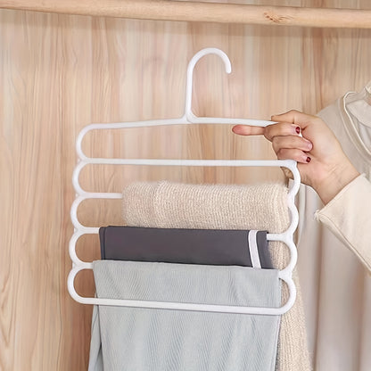 5-tier Pants Hanger for Ties, Pants, Scarves, Space Saving Organizer for Closet, Wardrobe, Home, Dorm.