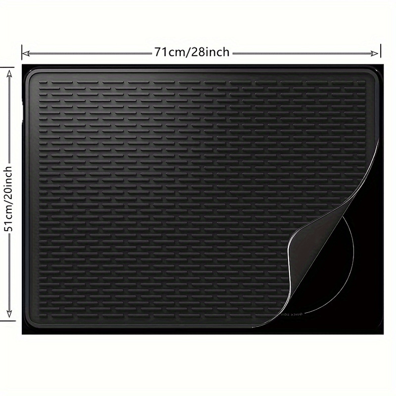 Black Silicone Electric Stove Cover Mat - 71.12cm X 50.8cm, Ceramic and Glass Top Protection for Kitchen Counter, Scratch Prevention