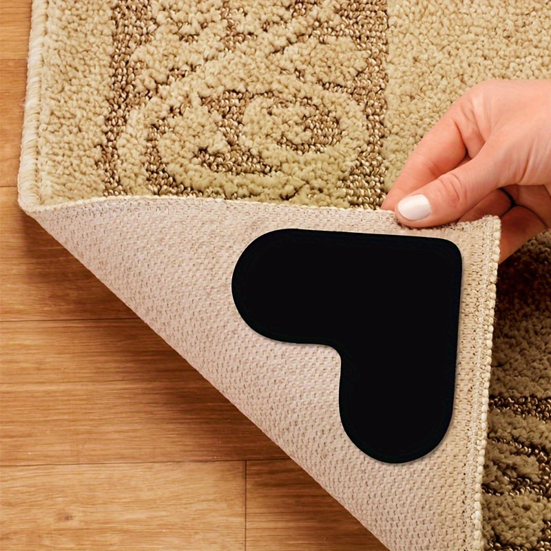 Heart-shaped rug stoppers available in sets of 4, 8, or 12 - Designed to prevent slipping and sliding of carpets on tile, wood, and area rugs. Easy to install and use for added safety and security.