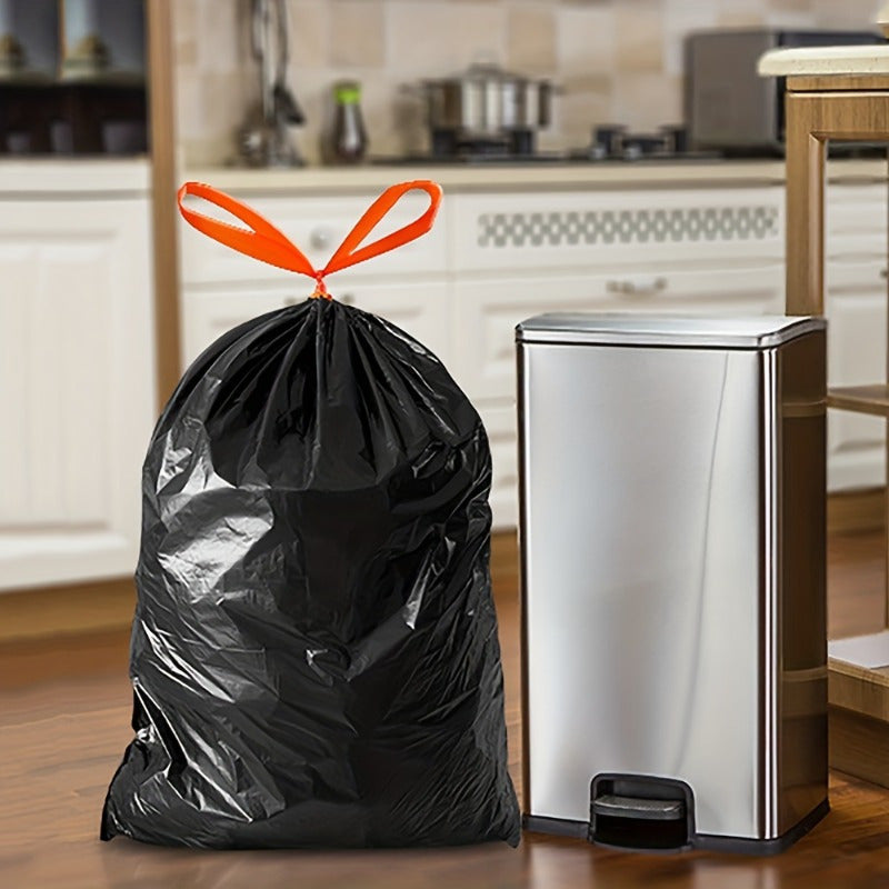 Thick drawstring garbage bags designed for home use, perfect for bathrooms, disposable trash bags, kitchen storage pouches, and plastic bags great for cleaning in kitchens, offices, and restaurants.