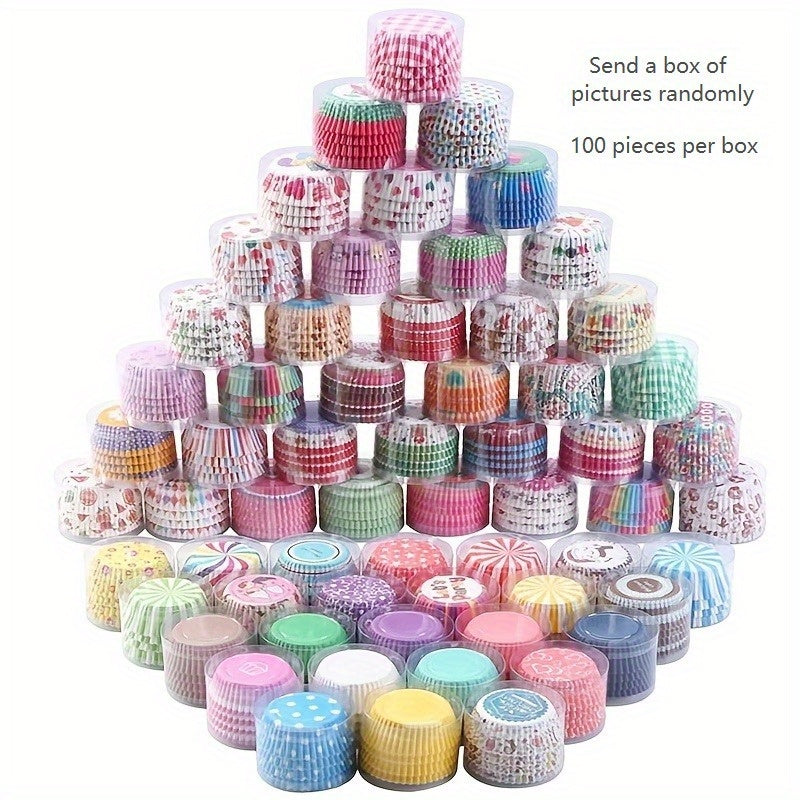 100pcs box of Snow Lady Cake Cups - Oil proof paper holder for baked cookies and cakes