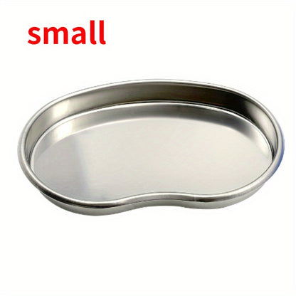 Reusable stainless steel kidney tray for medical waste disposal, ideal for dental and surgical use in laboratories.