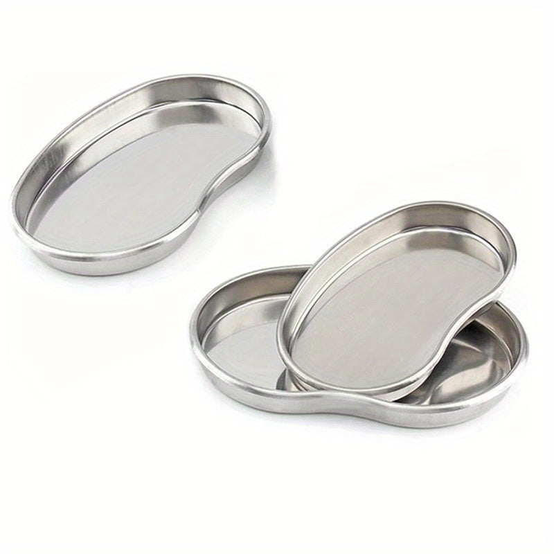 Reusable stainless steel kidney tray for medical waste disposal, ideal for dental and surgical use in laboratories.