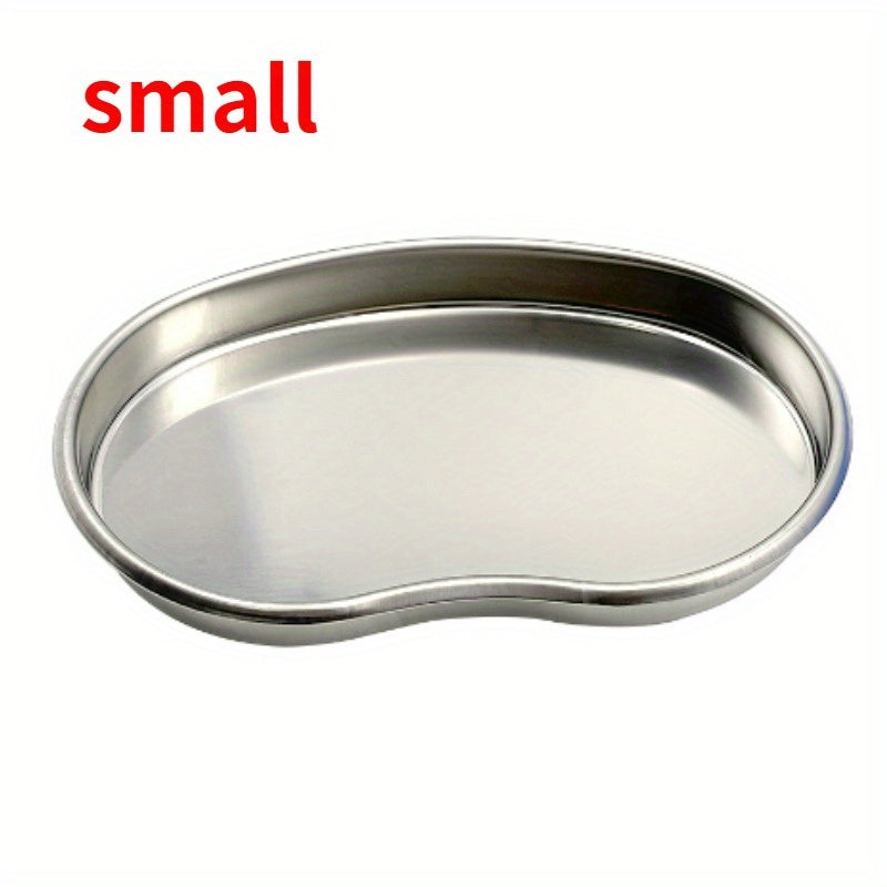 Reusable stainless steel kidney tray for medical waste disposal, ideal for dental and surgical use in laboratories.