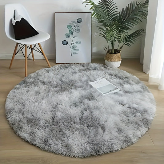 Washable, Stain-Resistant Light Gray Plush Non-Slip Area Rug for Living Room & Bedroom Decor