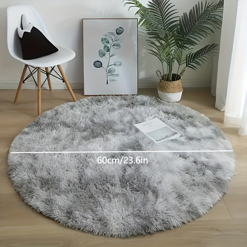 Washable, Stain-Resistant Light Gray Plush Non-Slip Area Rug for Living Room & Bedroom Decor