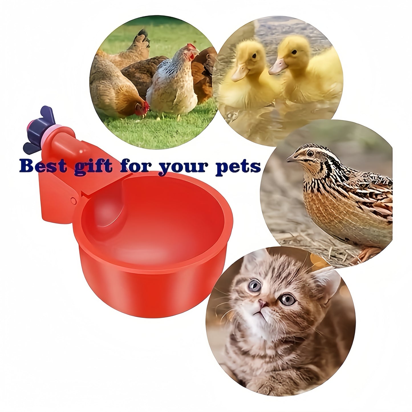 16-Pack Poultry Automatic Waterer Set with Self-Filling Bowls and Duck Feeder, Made of Durable PP Material, No Battery Required.