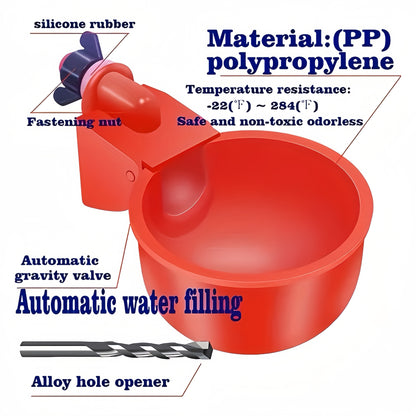 16-Pack Poultry Automatic Waterer Set with Self-Filling Bowls and Duck Feeder, Made of Durable PP Material, No Battery Required.