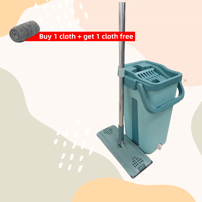 Simple-Care Flat Mop Kit - Suitable for Wet & Dry Surfaces, Gentle on All Surfaces in Kitchen, Bathroom, Living Room - No Electricity Required, Long-Lasting Plastic Materials