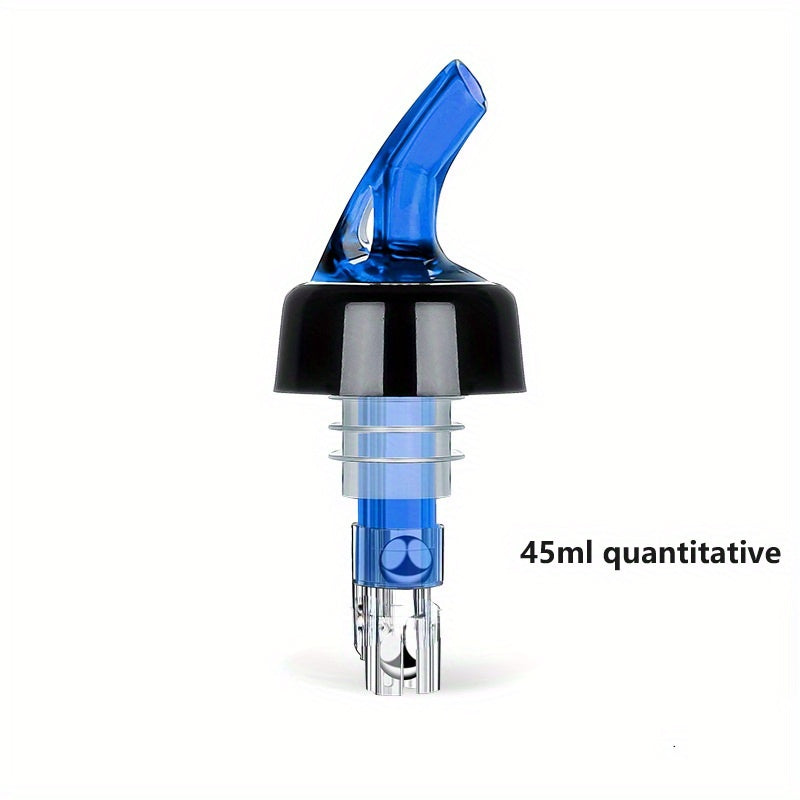 Plastic wine pourer with quantified measurements of 20ml, 30ml, and 45ml for precise cocktail making, reducing waste and saving time.