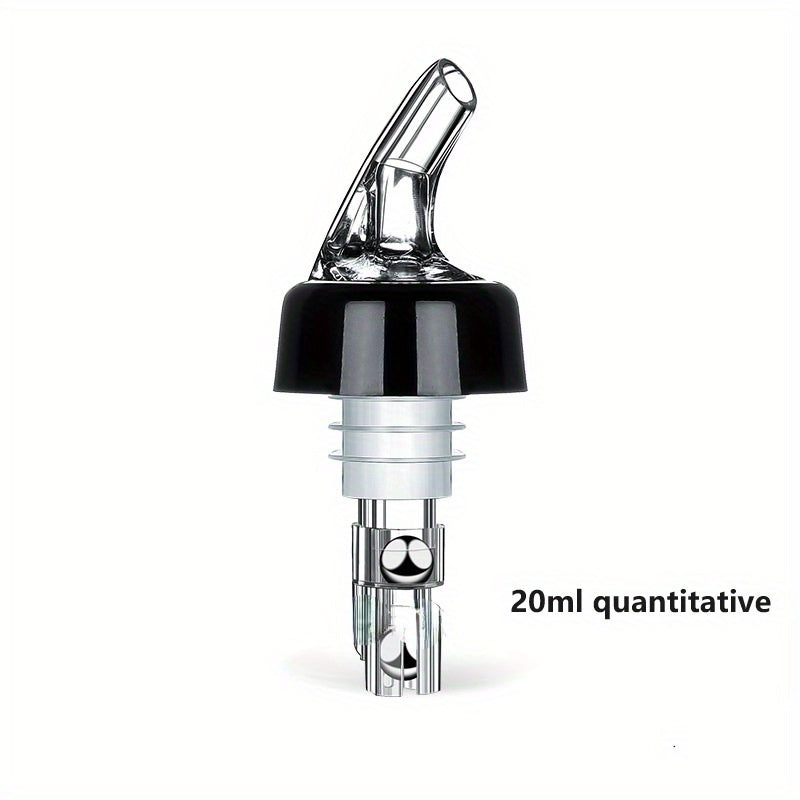 Plastic wine pourer with quantified measurements of 20ml, 30ml, and 45ml for precise cocktail making, reducing waste and saving time.