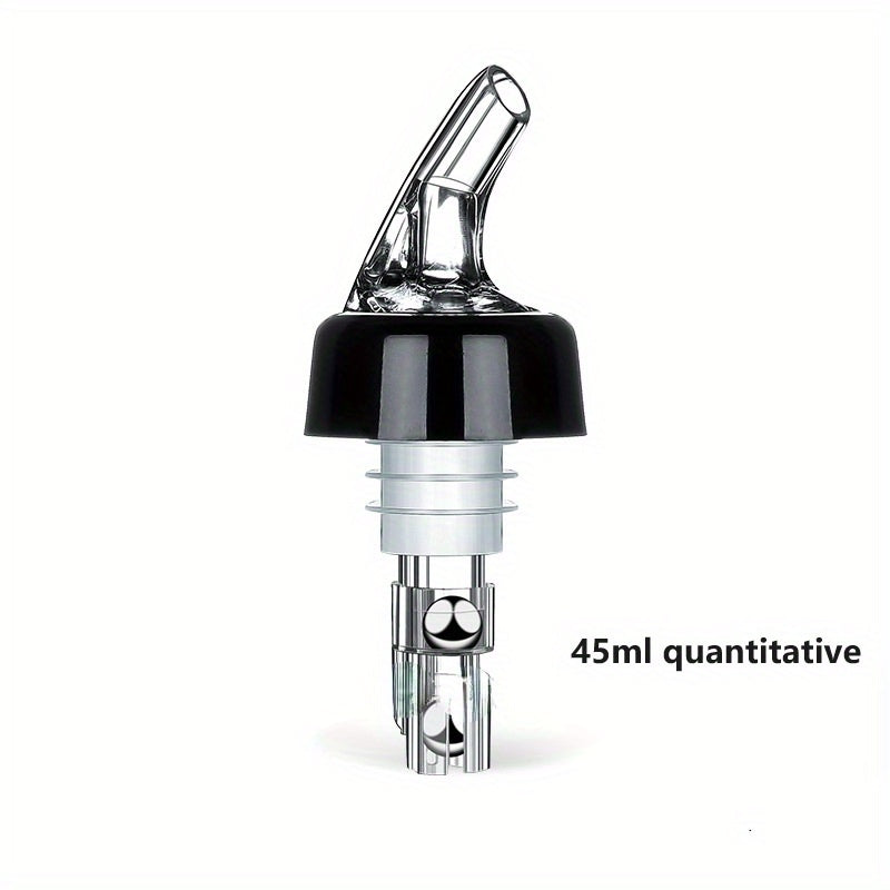 Plastic wine pourer with quantified measurements of 20ml, 30ml, and 45ml for precise cocktail making, reducing waste and saving time.