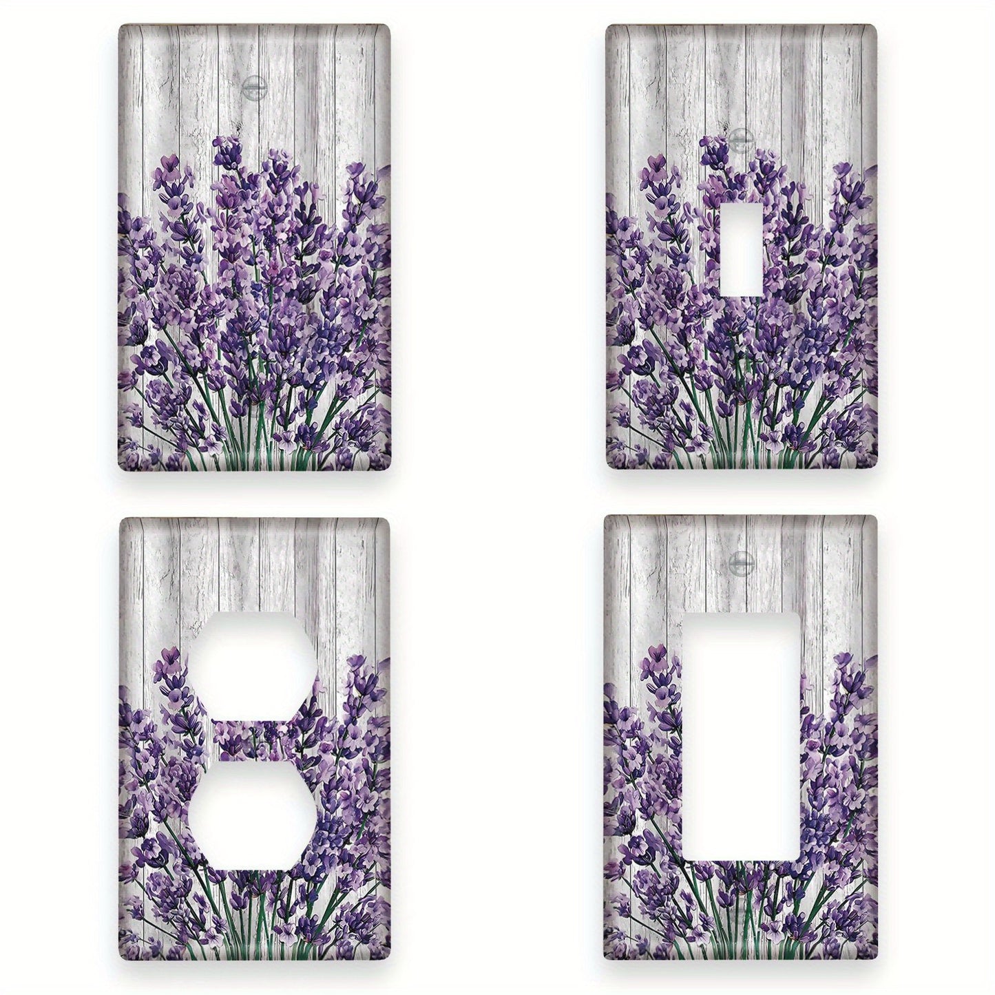 Rustic lavender floral wall plates for kitchen, bathroom, bedroom, living room decoration.