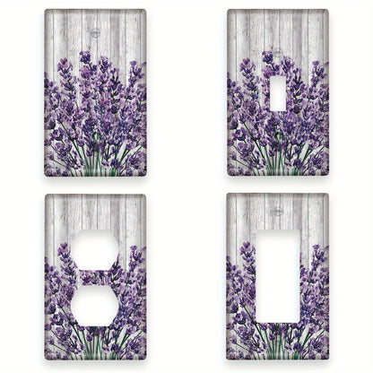 Rustic lavender floral wall plates for kitchen, bathroom, bedroom, living room decoration.