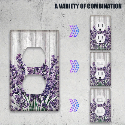 Rustic lavender floral wall plates for kitchen, bathroom, bedroom, living room decoration.