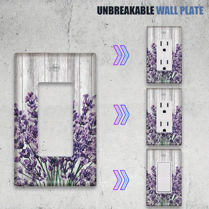 Rustic lavender floral wall plates for kitchen, bathroom, bedroom, living room decoration.