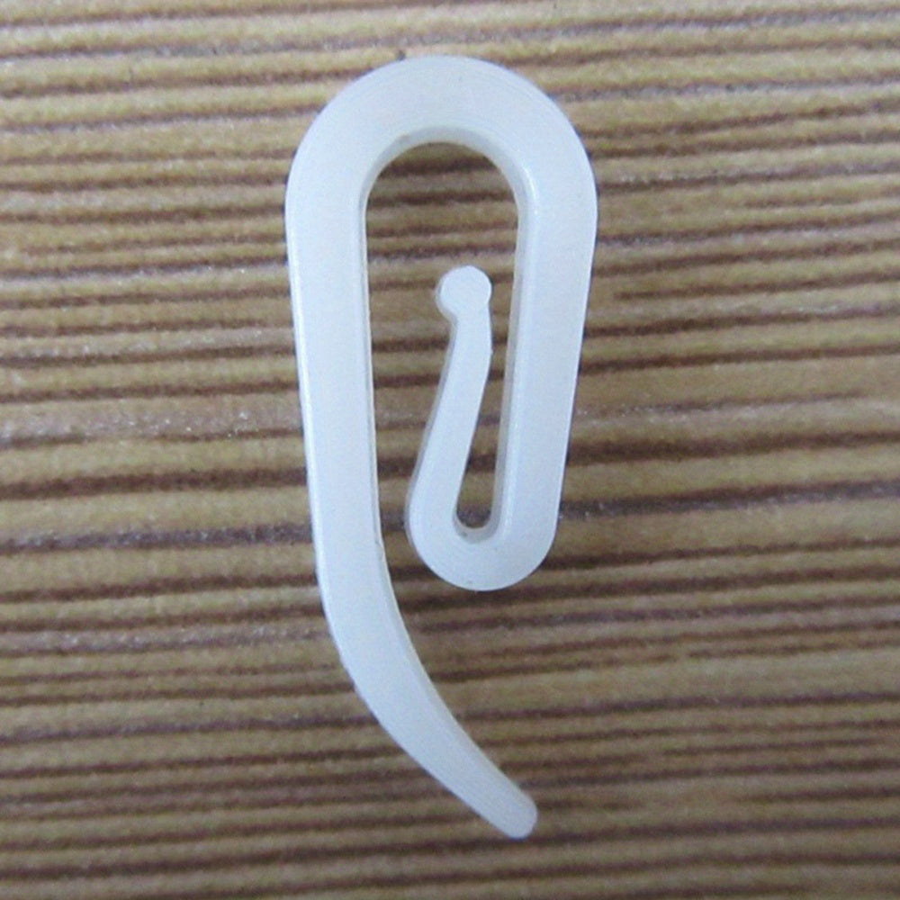 Set of 100 Contemporary White Plastic Curtain Hooks - Includes 6 Hooks in G & Bean Sprout Designs for Stylish Home Décor