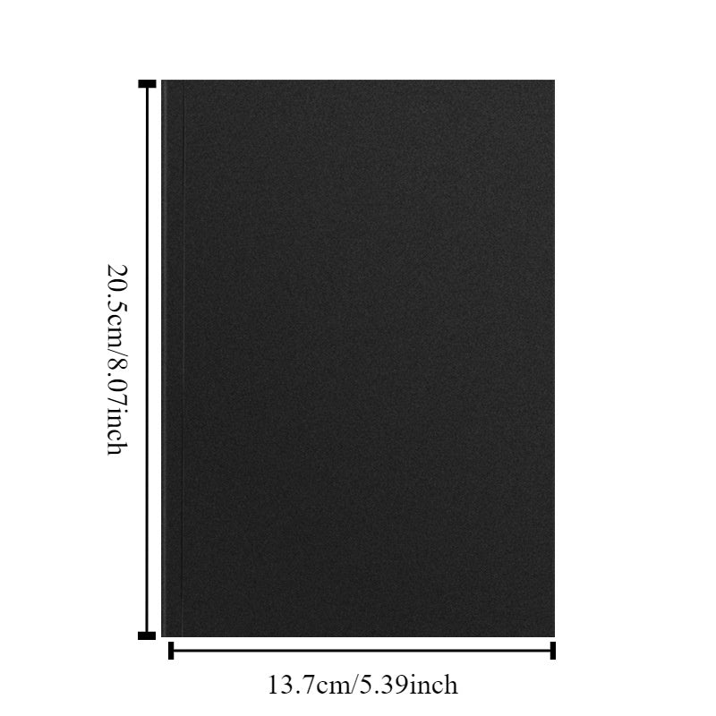 Premium Black Cardstock Notebook with 256 Pages for office and students.