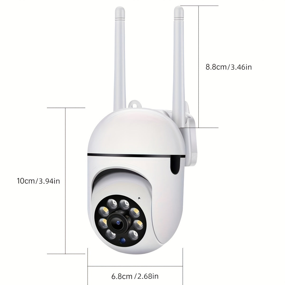 1 HD 1080P Wireless Wifi Security Camera with PTZ, 355 Degree IP System, 2.4G, Two-way Audio, Motion Detection, Active Defense Alarm, Pet Monitor, Intercom, and Notification Push. TF card