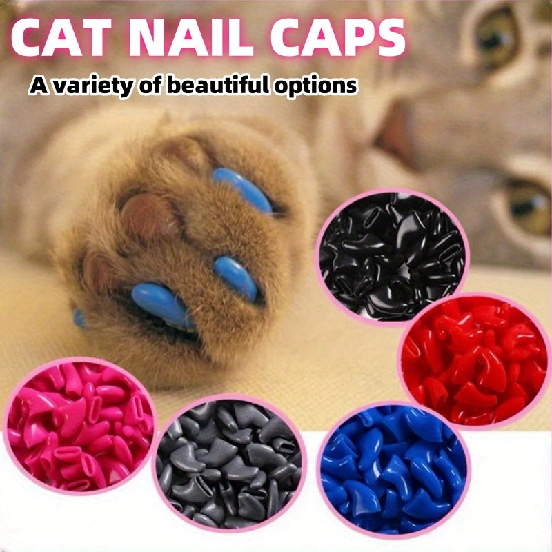 Stylish PVC pet nail caps for cats - durable, non-electric, fashionable set