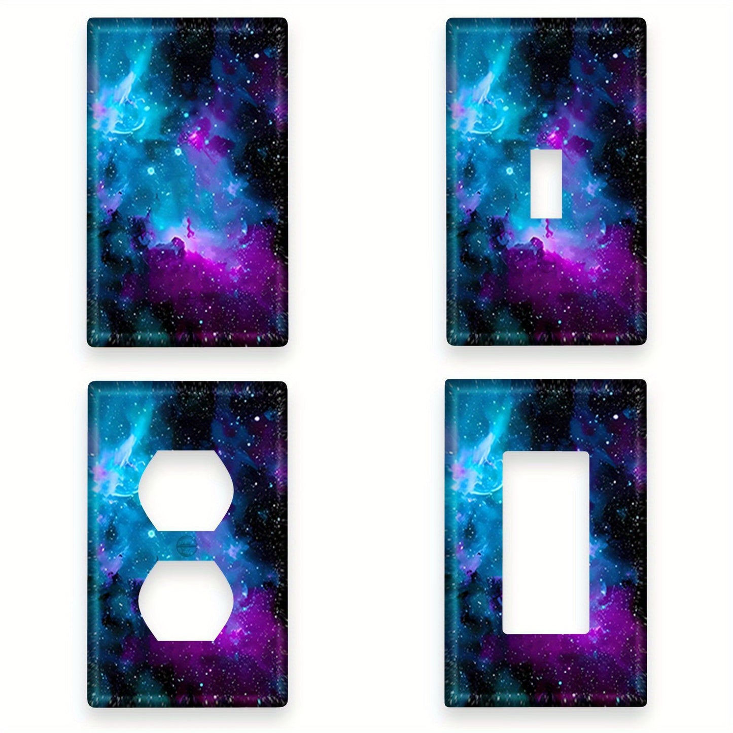 Galaxy Nebula Space Design Light Switch Cover, Screw-In Wall Plate - No Electricity Required for Bedrooms, Bathrooms, Living Rooms