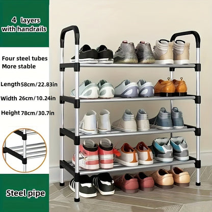 The HHLXGG Multi-Layer Metal Shoe Rack is a durable and stylish storage solution for your shoes. With its dustproof design and space-saving features, this easy-to-assemble floor-standing shoe shelf is perfect for any room in your home.