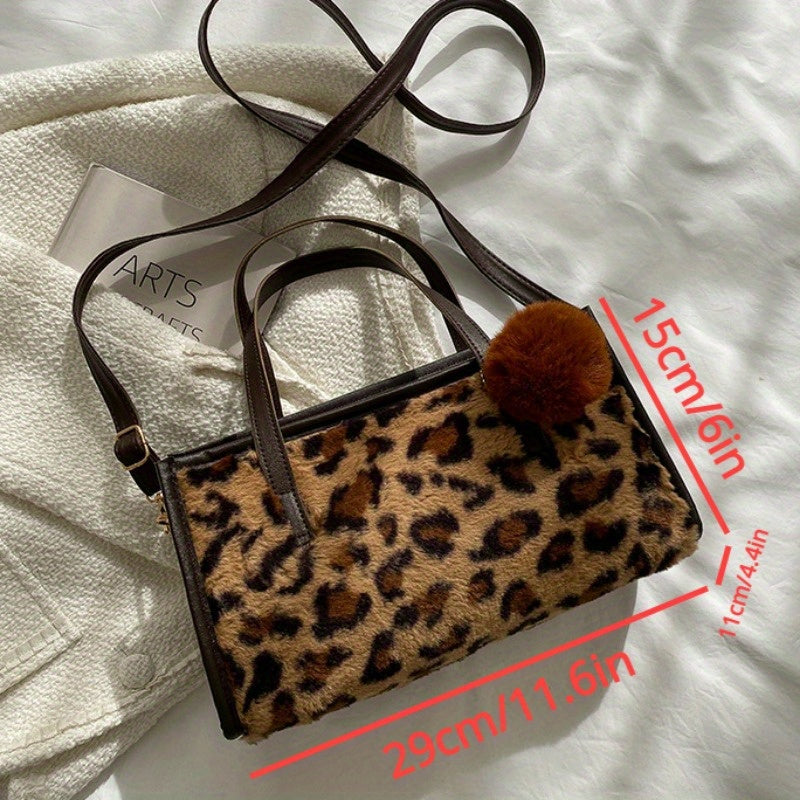 Brown Leopard Print Tote Bag for Women - Stylish Shoulder Bag with Spacious Casual Design